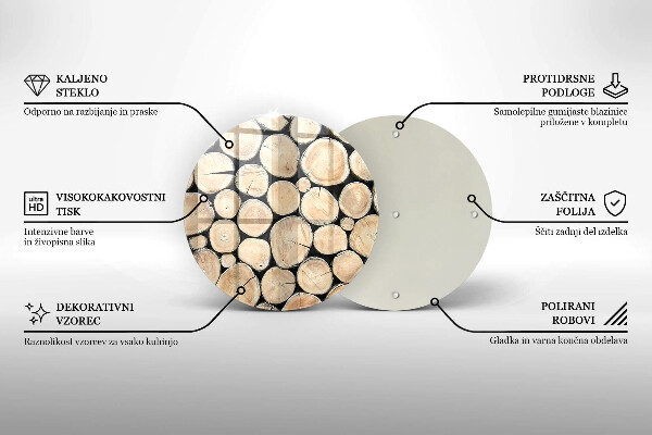 Tagliere in vetro Tronchi d'albero in legno