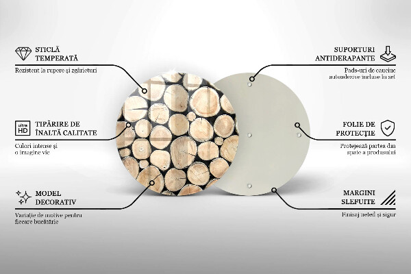 Tagliere in vetro Tronchi d'albero in legno