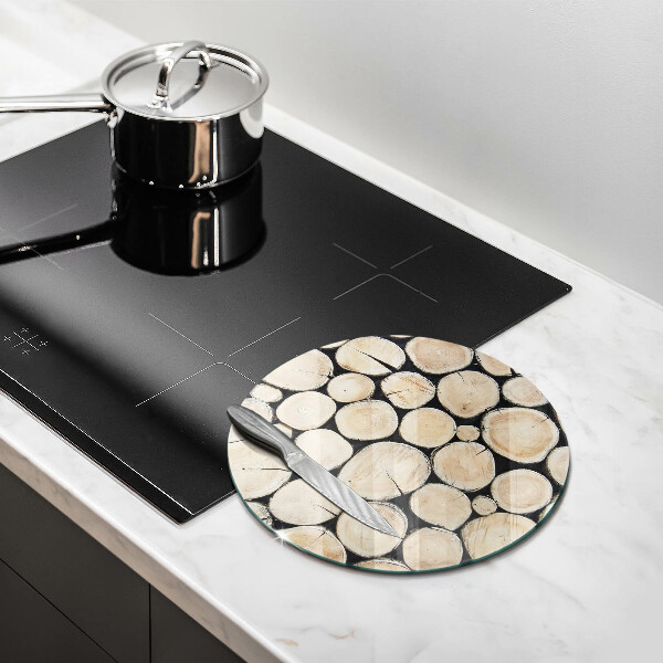 Tagliere in vetro Tronchi d'albero in legno