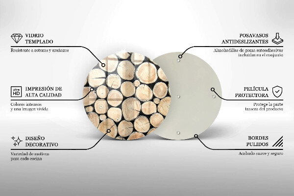 Tagliere in vetro Tronchi d'albero in legno