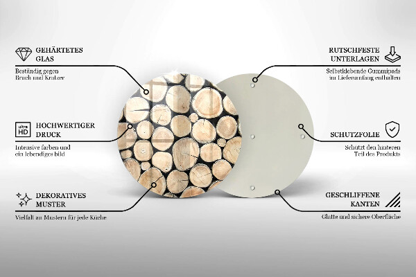 Tagliere in vetro Tronchi d'albero in legno