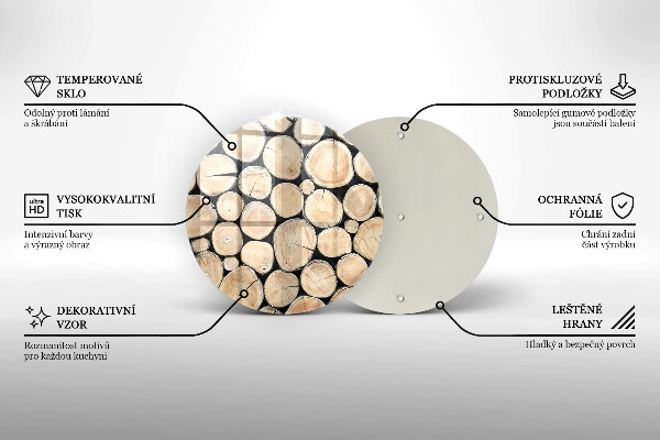 Tagliere in vetro Tronchi d'albero in legno