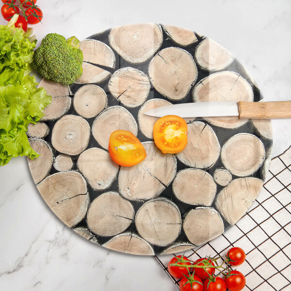 Tagliere in vetro Tronchi d'albero in legno