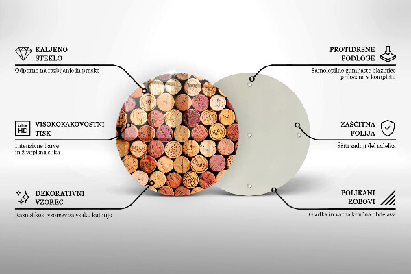 Tagliere in vetro Modello di tappi per vino