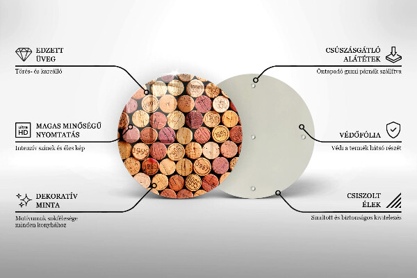 Tagliere in vetro Modello di tappi per vino