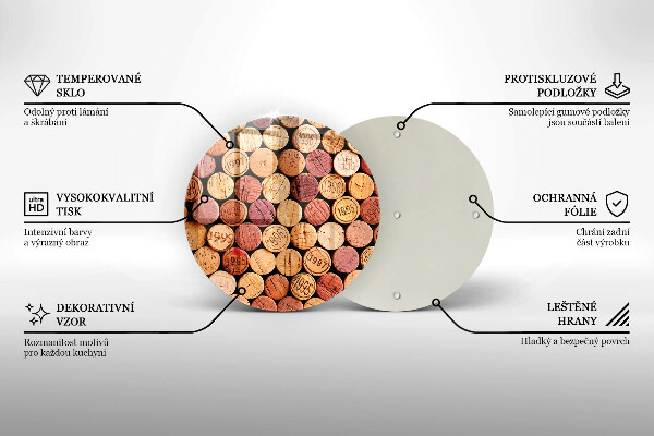 Tagliere in vetro Modello di tappi per vino