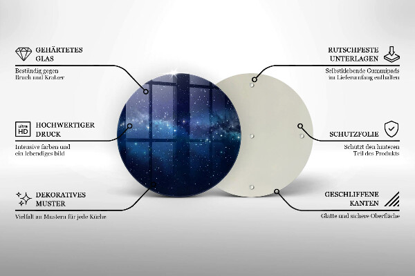 Tagliere in vetro Spazio e stelle