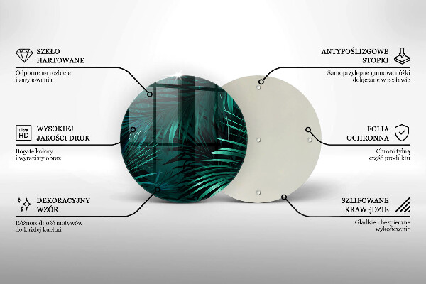 Tagliere in vetro temperato Foglie selvagge della giungla