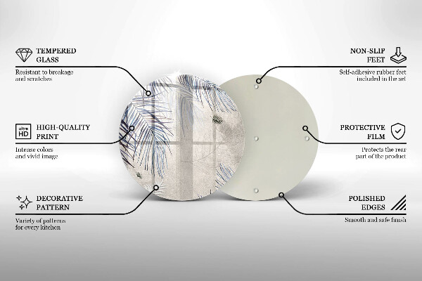Tagliere in vetro temperato Foglie sottili
