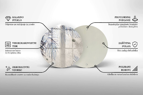 Tagliere in vetro temperato Foglie sottili