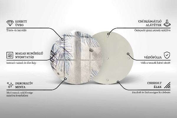 Tagliere in vetro temperato Foglie sottili