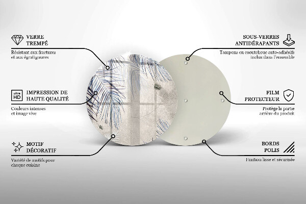 Tagliere in vetro temperato Foglie sottili