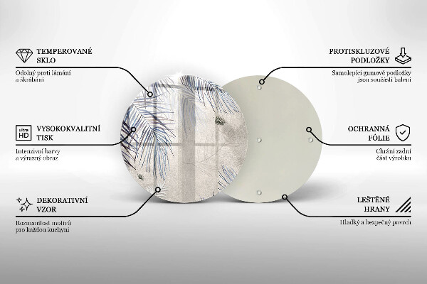 Tagliere in vetro temperato Foglie sottili