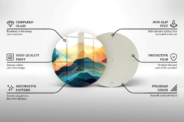 Tagliere in vetro temperato Paesaggio montano astratto