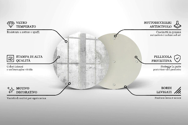 Tagliere in vetro temperato Struttura concreta