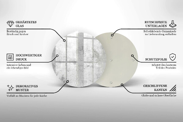 Tagliere in vetro temperato Struttura concreta