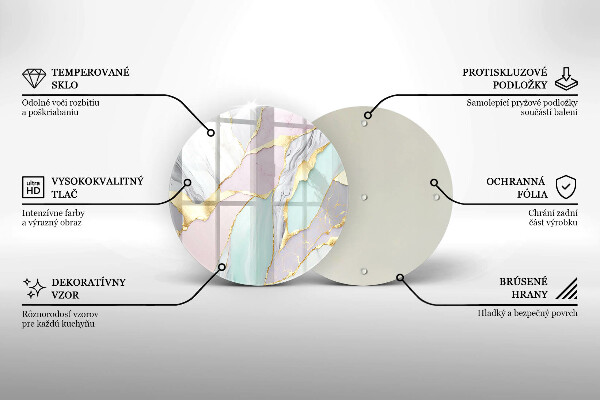 Tagliere in vetro temperato Marmo pastello