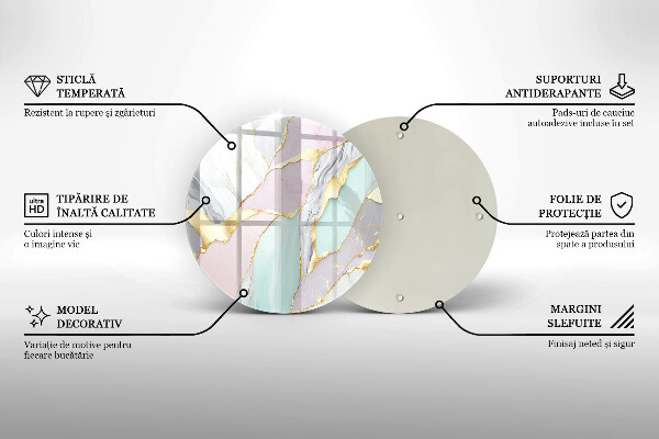 Tagliere in vetro temperato Marmo pastello