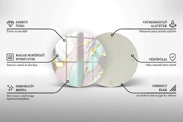 Tagliere in vetro temperato Marmo pastello