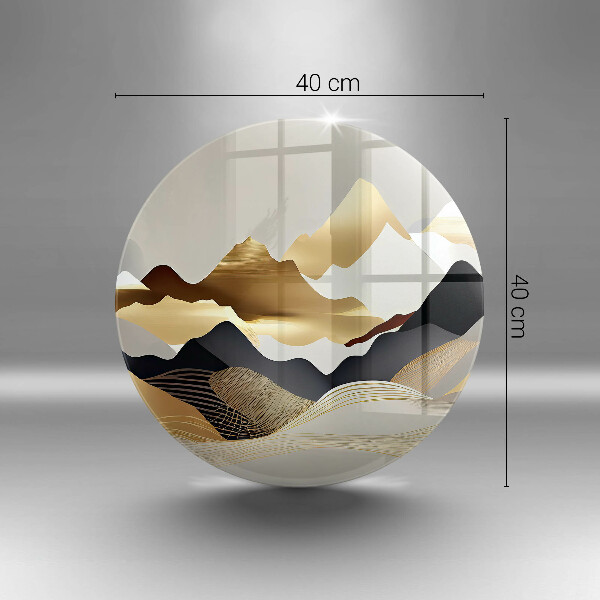 Tagliere in vetro temperato Montagne dorate astratte