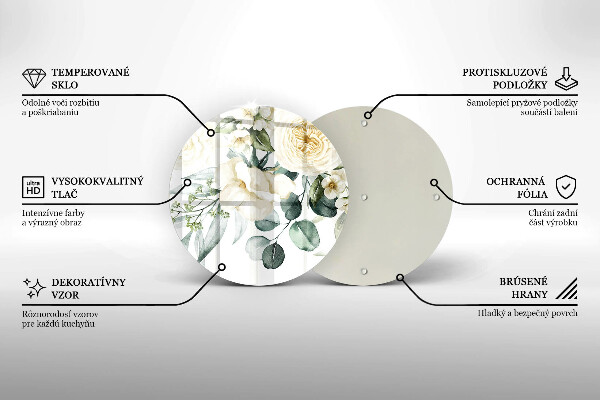 Tagliere in vetro temperato Fiori ad acquerelli