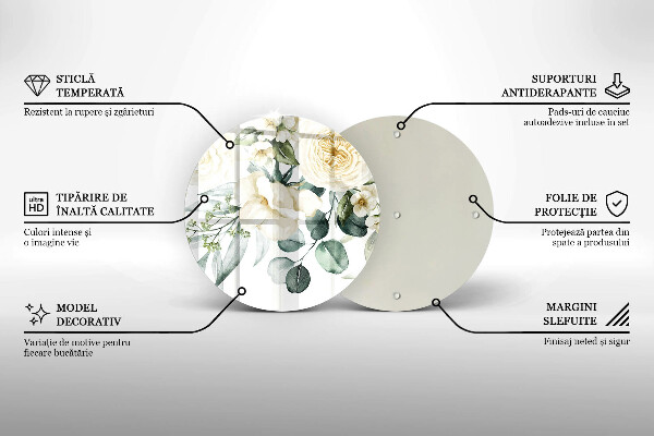 Tagliere in vetro temperato Fiori ad acquerelli
