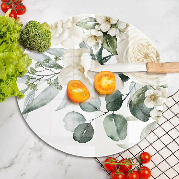 Tagliere in vetro temperato Fiori ad acquerelli