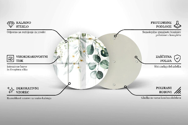 Tagliere in vetro temperato Piante ad acquerello