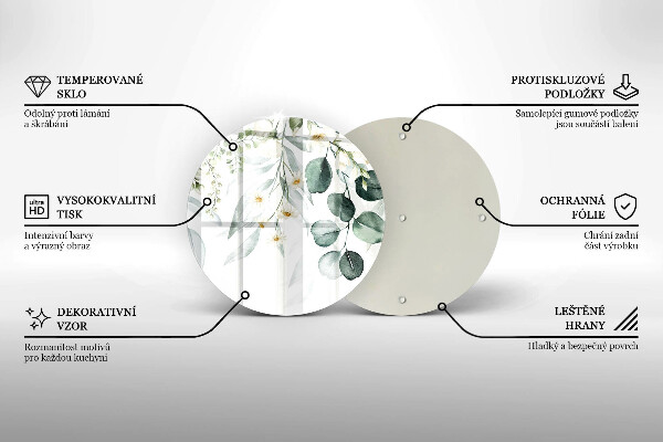 Tagliere in vetro temperato Piante ad acquerello