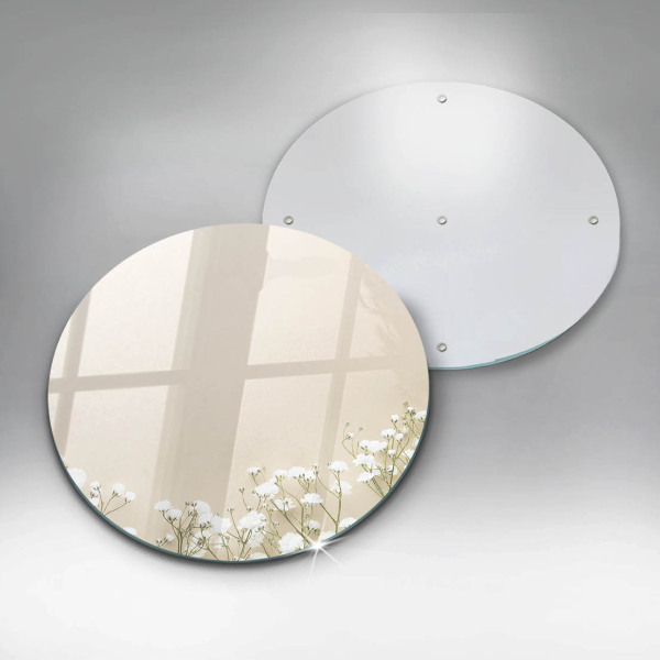 Tagliere in vetro temperato Fiori boho in gesso