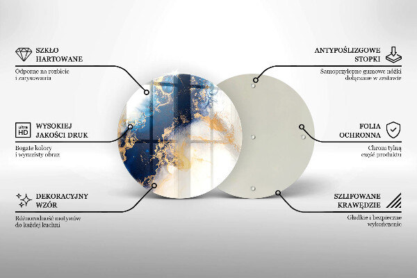 Tagliere in vetro temperato Astrazione con il blu