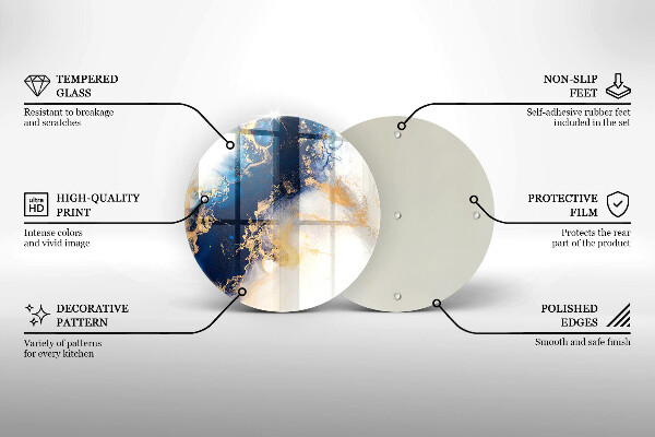 Tagliere in vetro temperato Astrazione con il blu