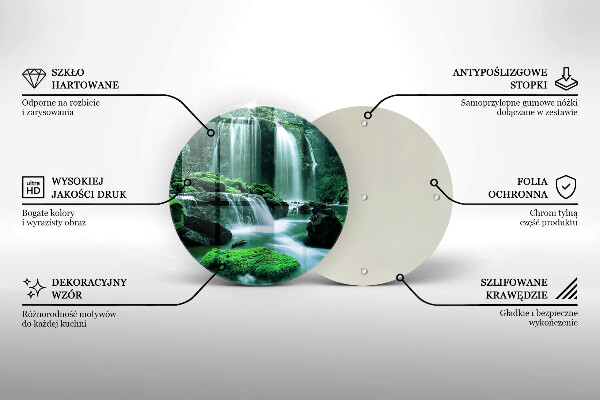 Tagliere in vetro Cascata selvaggia nella giungla