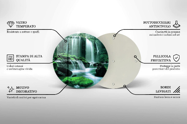 Tagliere in vetro Cascata selvaggia nella giungla