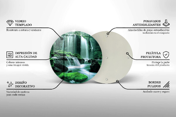 Tagliere in vetro Cascata selvaggia nella giungla