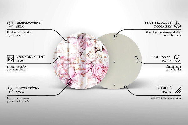 Tagliere in vetro Mazzo di peonia