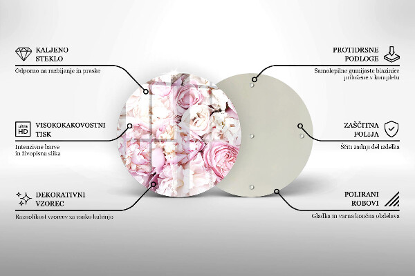 Tagliere in vetro Mazzo di peonia