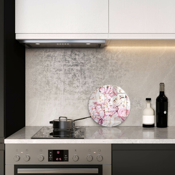 Tagliere in vetro Mazzo di peonia