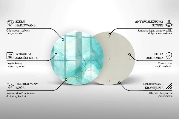 Tagliere in vetro Astrazione blu e oro