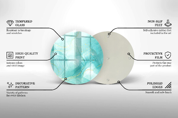 Tagliere in vetro Astrazione blu e oro