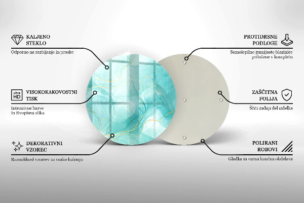 Tagliere in vetro Astrazione blu e oro