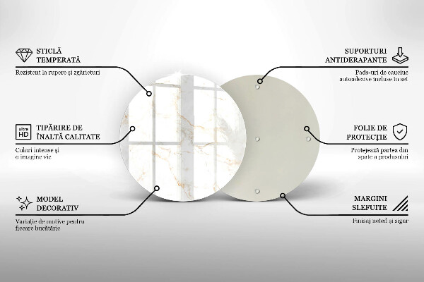 Tagliere in vetro Elegante pietra di marmo