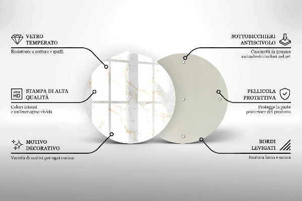 Tagliere in vetro Elegante pietra di marmo