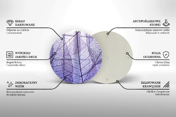 Tagliere in vetro Foglie con venature