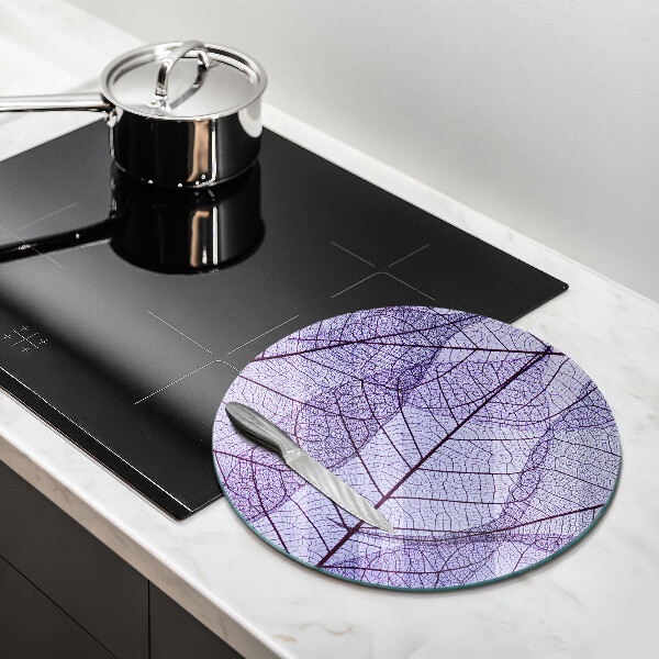 Tagliere in vetro Foglie con venature