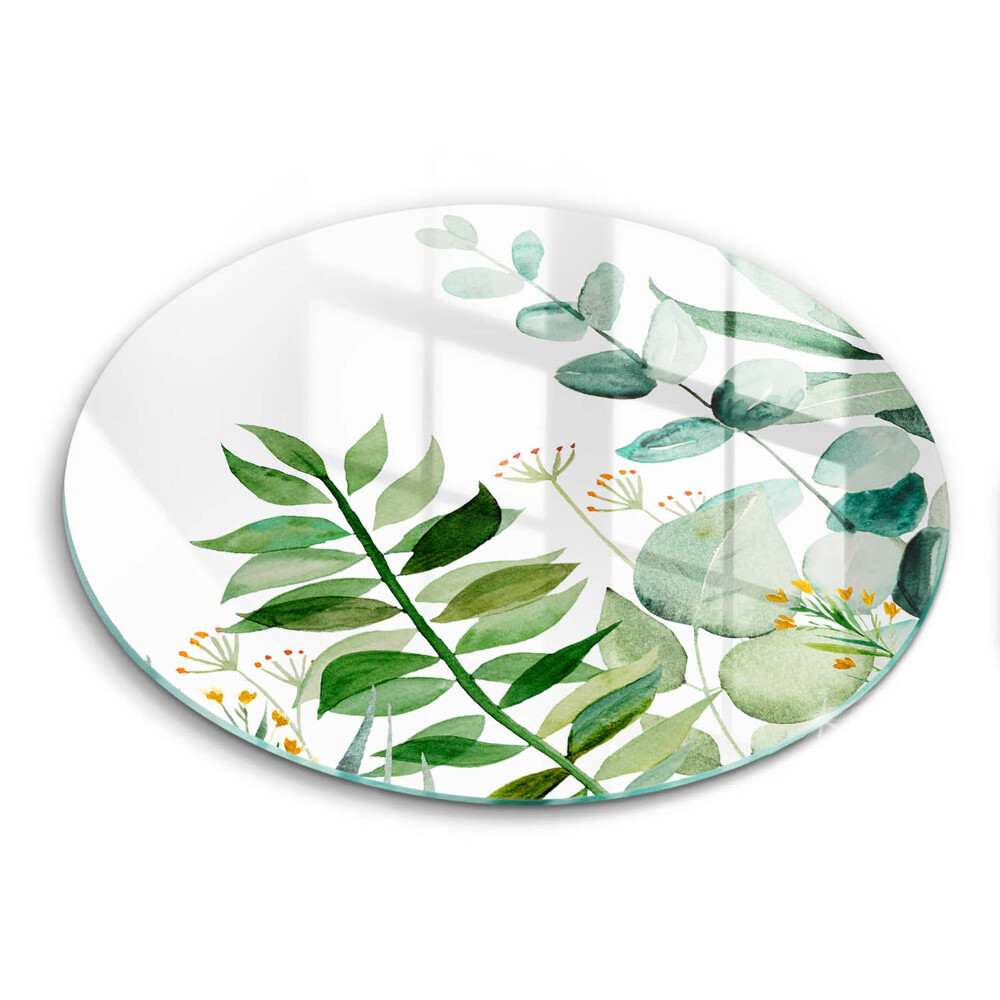 Tagliere in vetro Illustrazione delle foglie delle piante