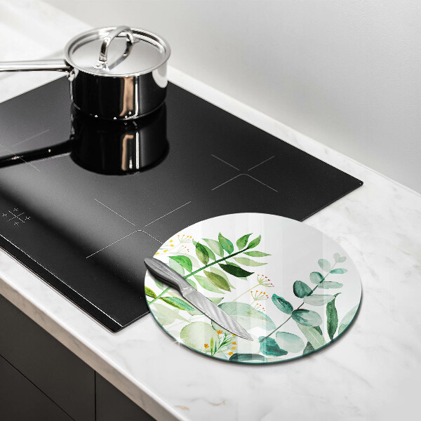 Tagliere in vetro Illustrazione delle foglie delle piante