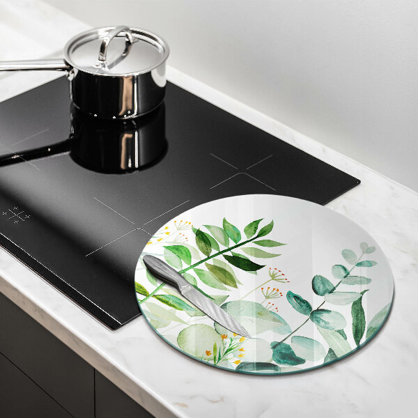 Tagliere in vetro Illustrazione delle foglie delle piante