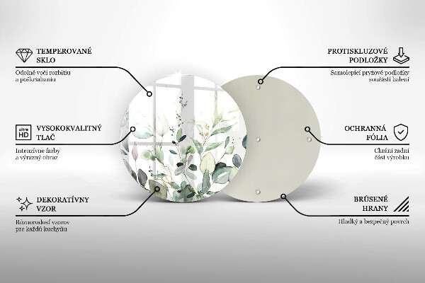 Tagliere in vetro Piante ad acquerello