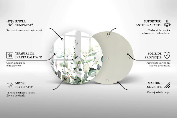 Tagliere in vetro Piante ad acquerello